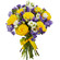 букет желтых роз и синих ирисов. Узбекистан